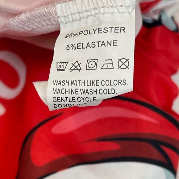 Christmas Jumpsuit Women's Large Red White Santa Scoop Neck Sleeveless Wide Leg - Picture 4 of 9